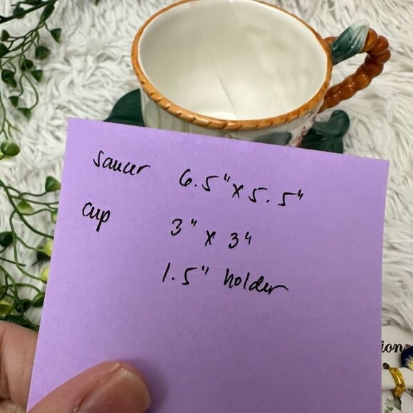 Botanical Collection By Corner Ruby 3 Piece Tea Cup Saucer Spoon Cottagecore New - Picture 7 of 7